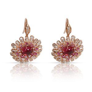 Roberto Coin Art Nouveau Floral Drop Diamond Earrings in 18K Rose Gold 0.58 CTW